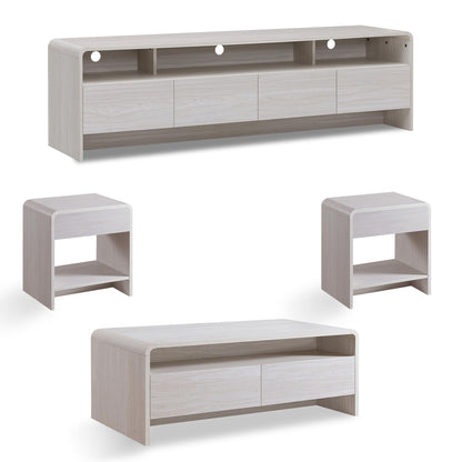 Flat Contemporary Living Room Furniture Set Amerlife White