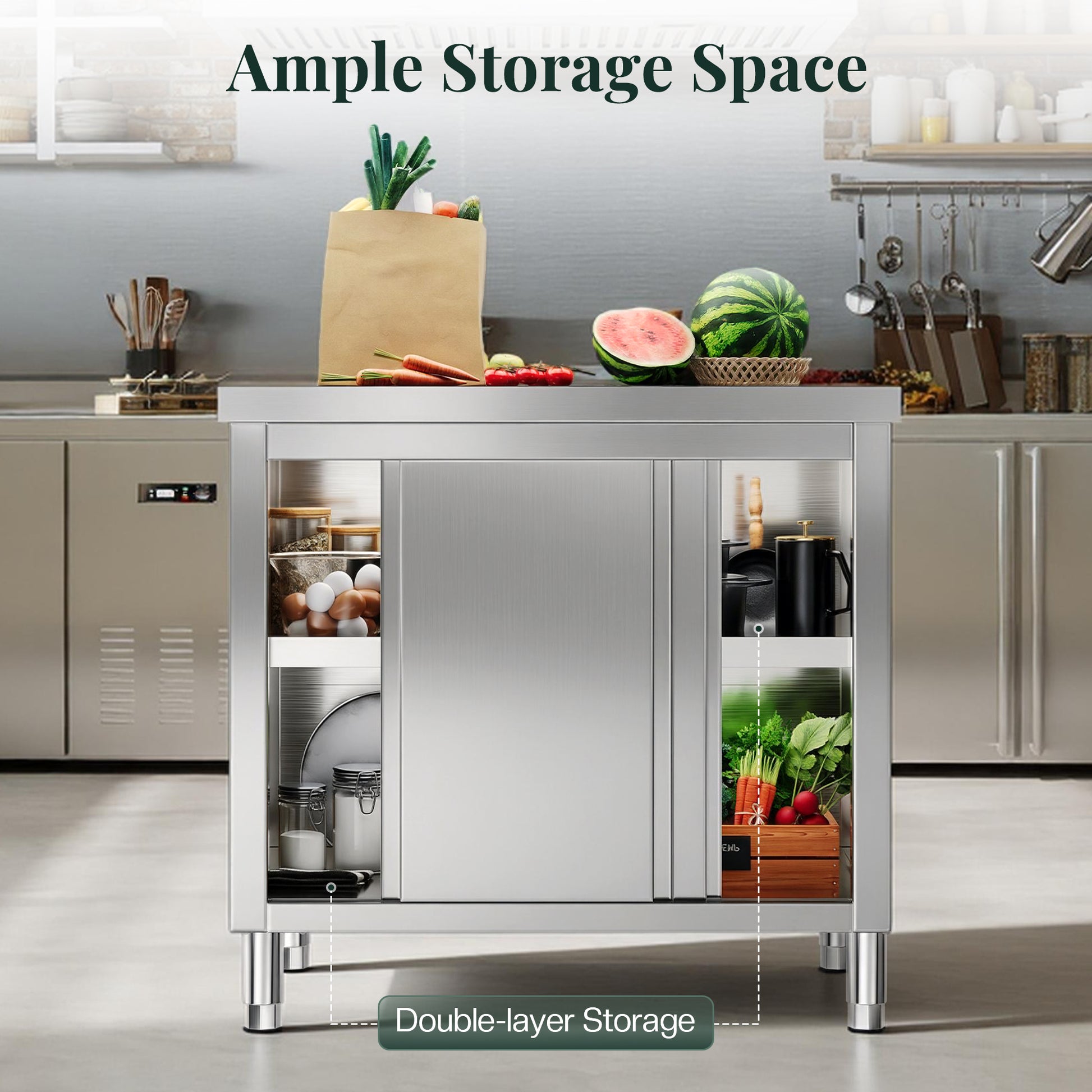 Stainless Steel Work Cabinet Amerlife 36" x 24" x 33.5"