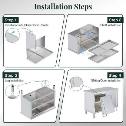 Stainless Steel Work Cabinet Amerlife 