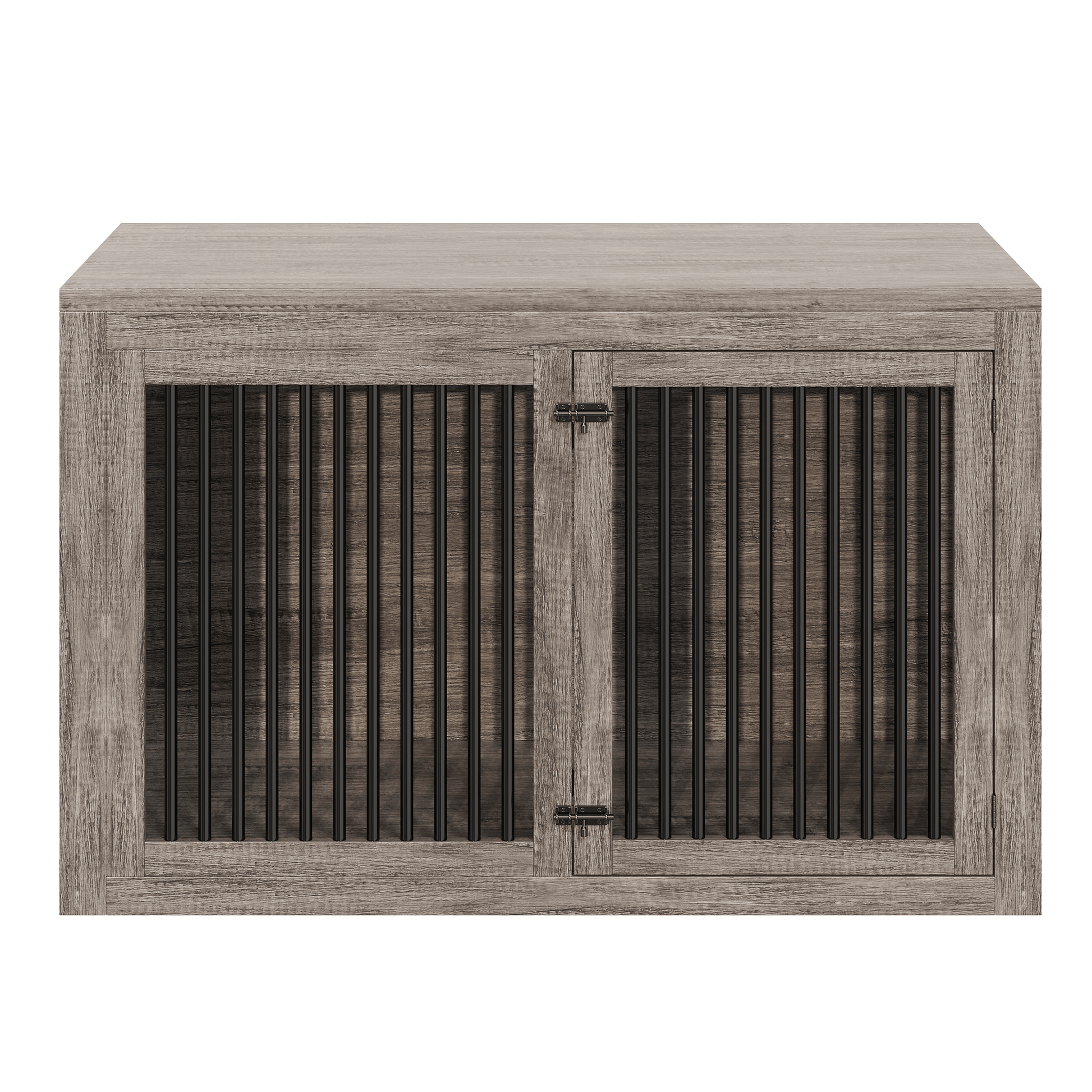 Quadro 3-in-1 Corner Dog Crate Amerlife Right (41") / Rustic Gray