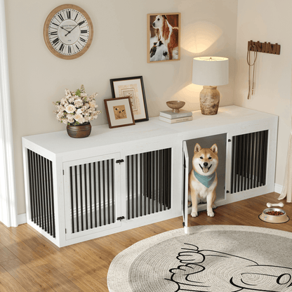 Quadro 3-in-1 Corner Dog Crate Amerlife Right (41") / White