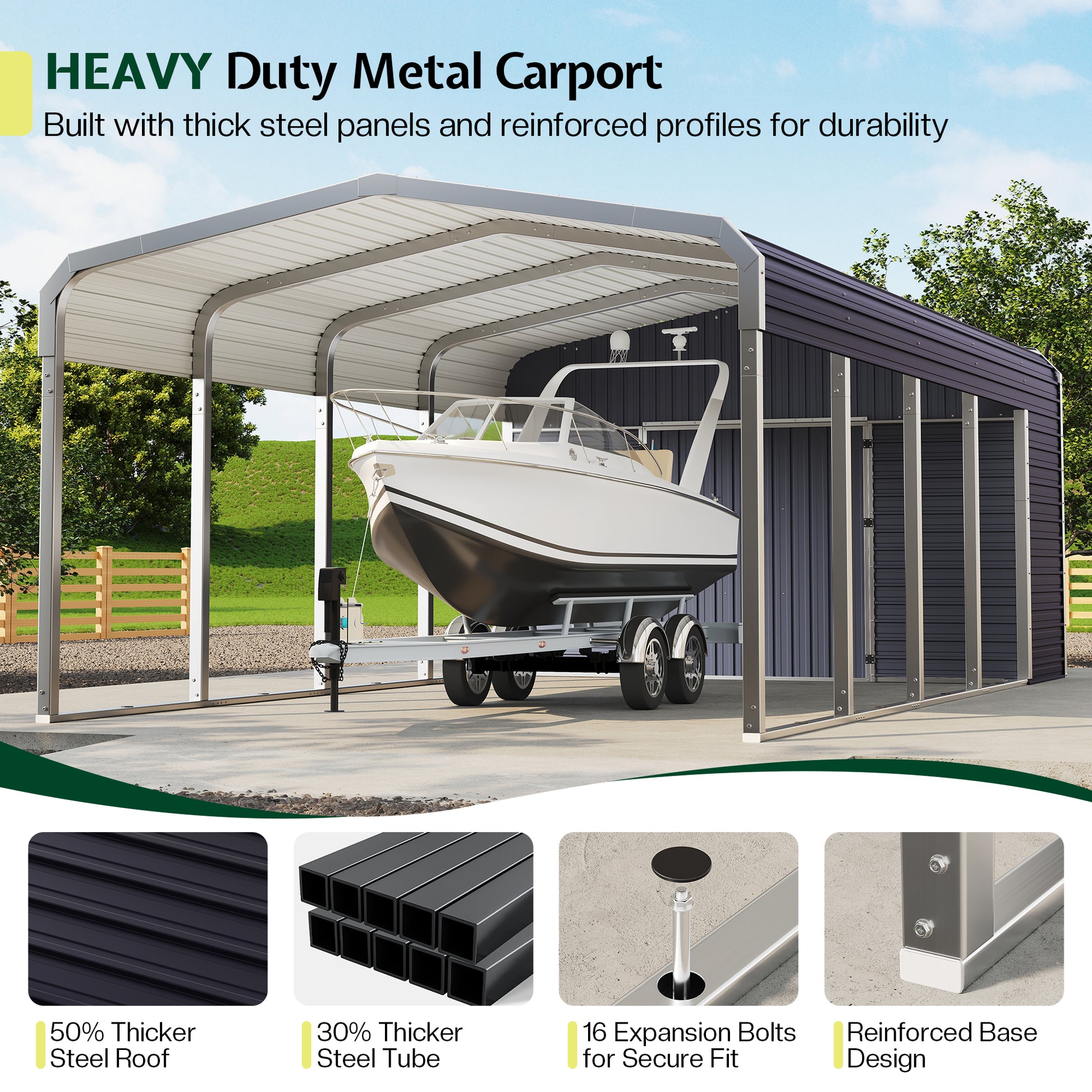 12x24 Carport Storage Shed Combo Amerlife
