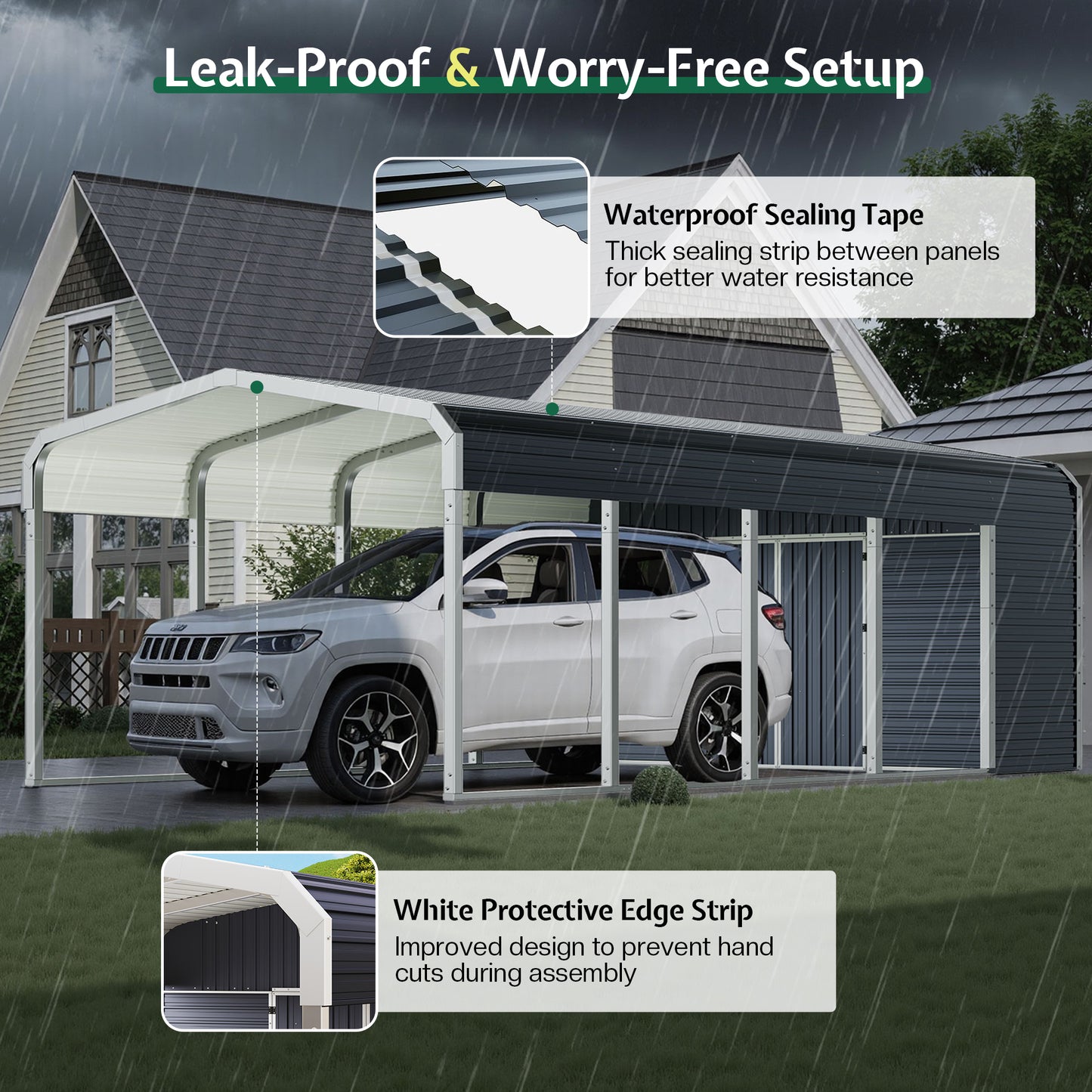 12x24 Carport Storage Shed Combo Amerlife