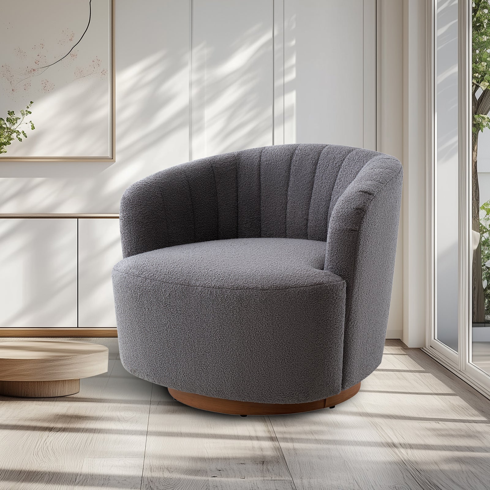 Isla 360° Swivel Barrel Chair - Grey