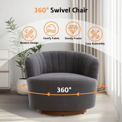 Isla 360° Swivel Barrel Chair - Grey
