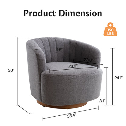Isla 360° Swivel Barrel Chair - Grey