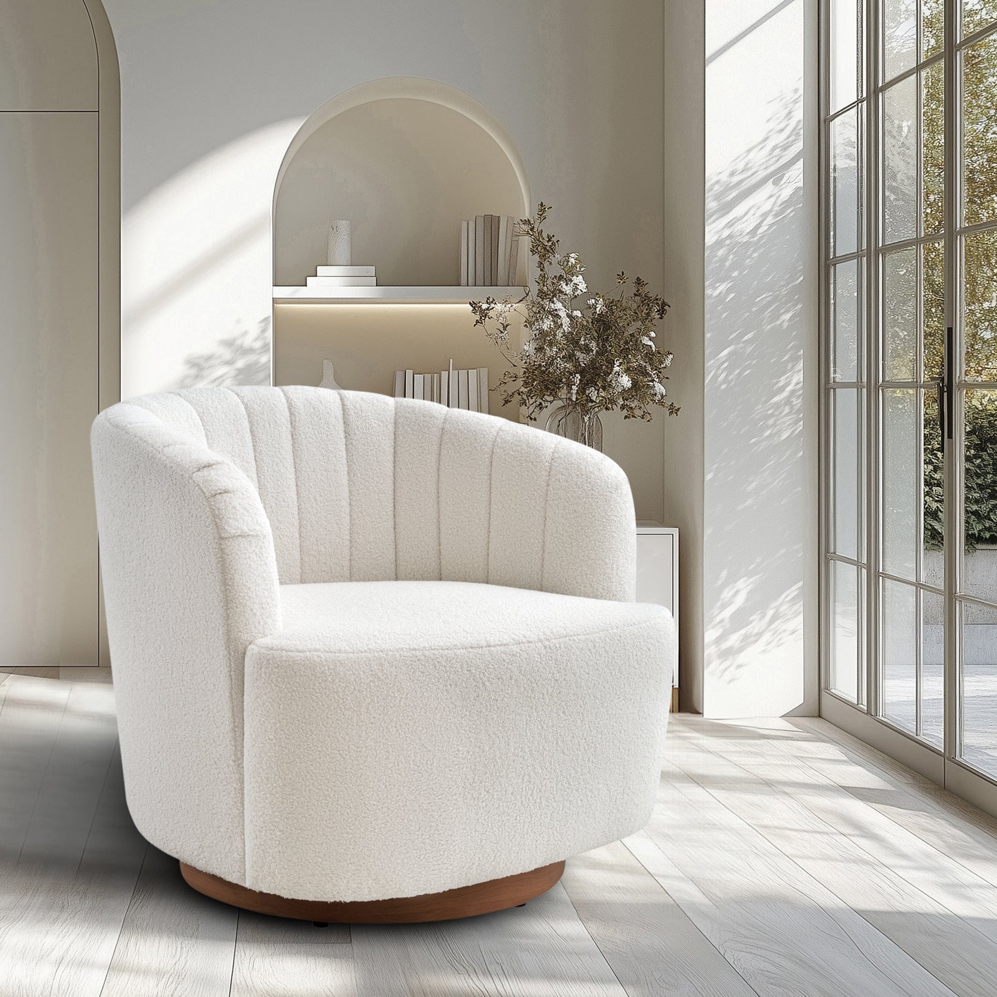 Isla 360° Swivel Barrel Chair - White