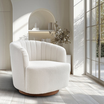 Isla 360° Swivel Barrel Chair - White