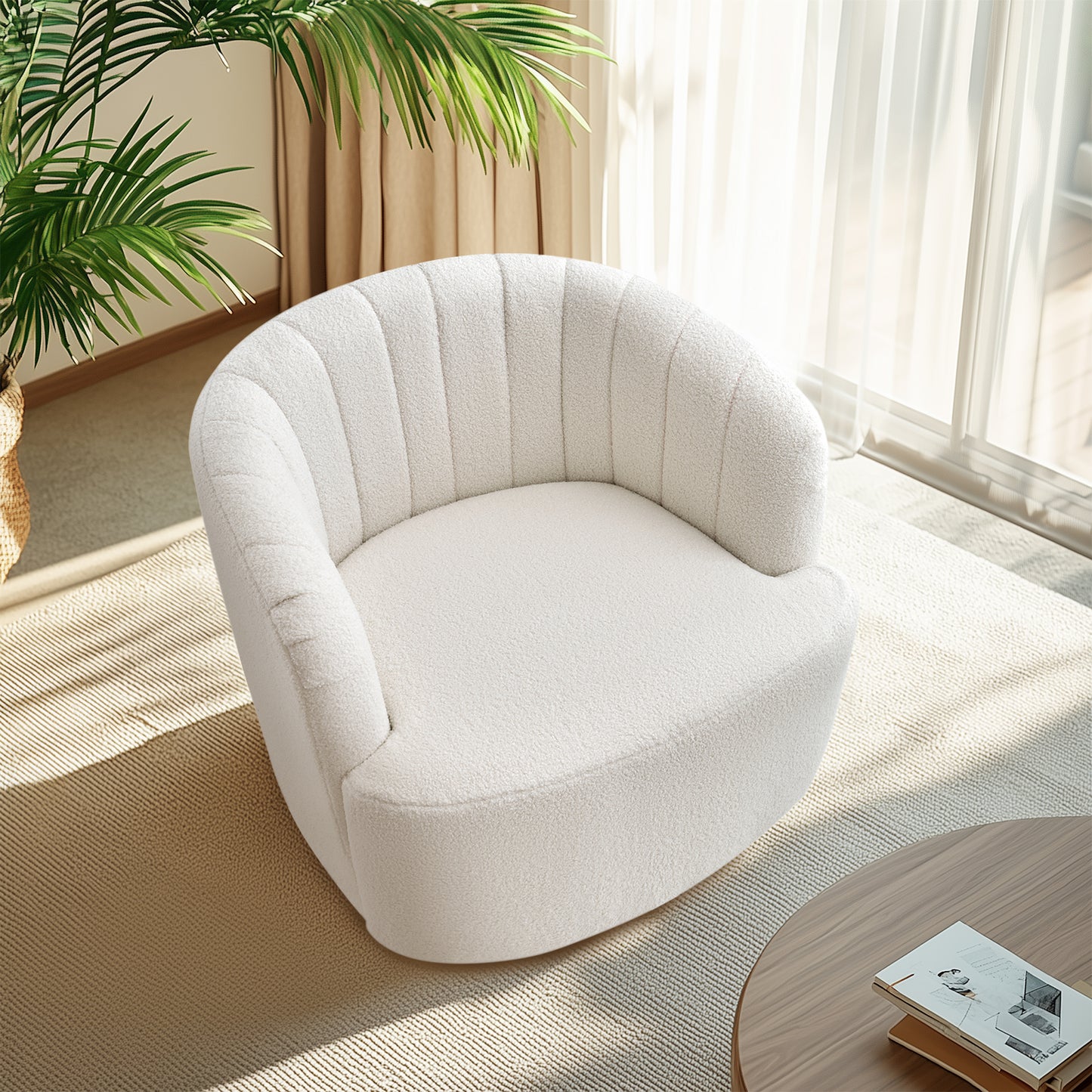 Isla 360° Swivel Barrel Chair - White