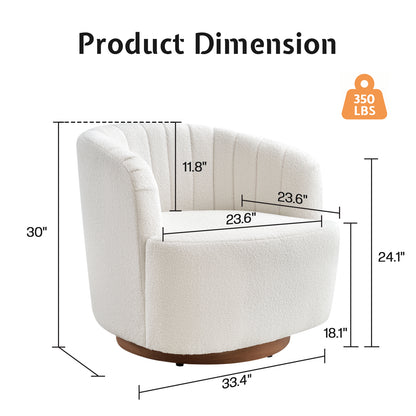 Isla 360° Swivel Barrel Chair - White