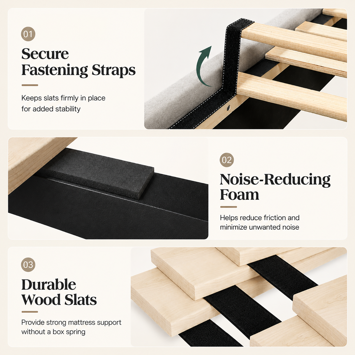 Bruco CaliforniaKing Upholstered Bed Frame-Black
