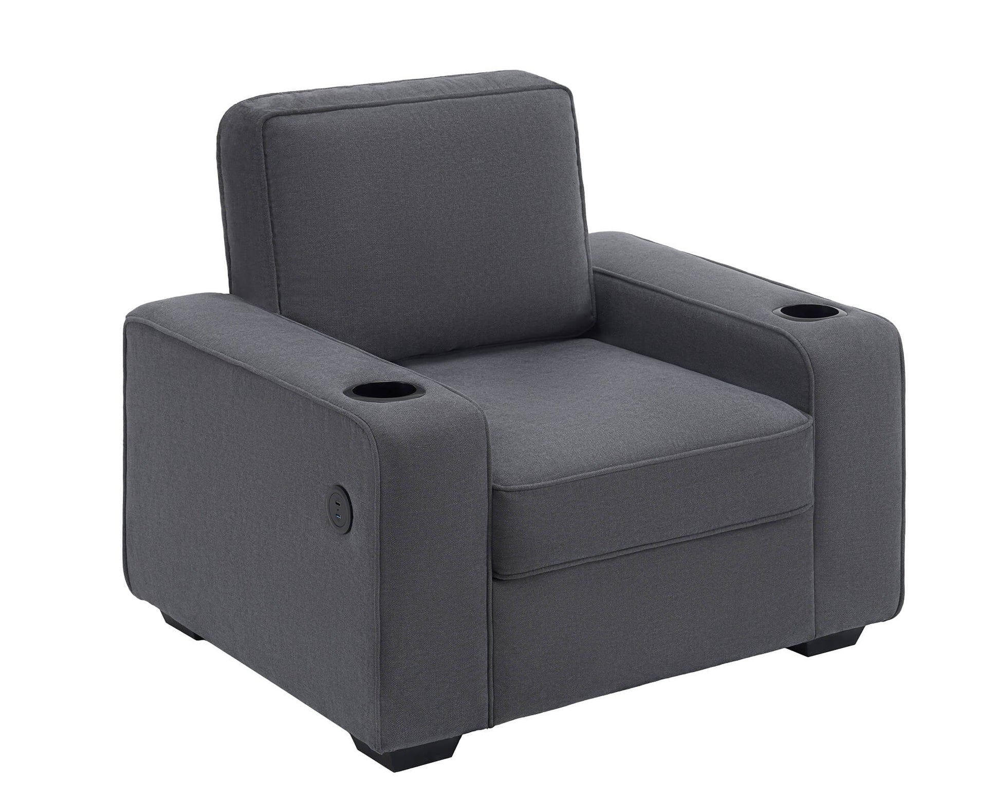 Chords Deep Seat Sofa Chair - Chenille Charcoal Grey
