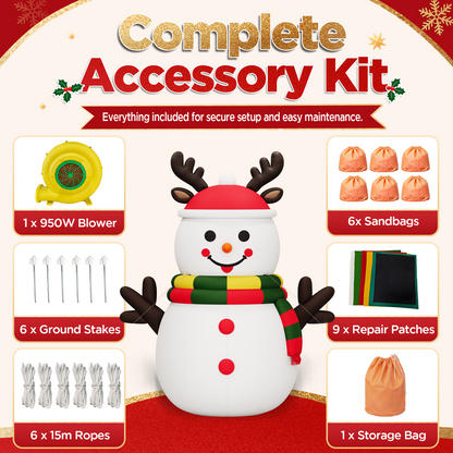 Vibe Giant Inflatable Santa Claus for Outdoor Christmas Decorations-Giant Inflatable Snowman-33FT