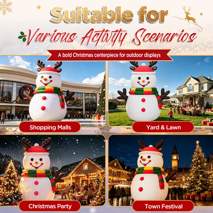 Vibe Giant Inflatable Santa Claus for Outdoor Christmas Decorations-Giant Inflatable Snowman-33FT