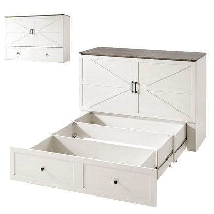 Colton Foldable Murphy Bed Amerlife Full / Rustic White