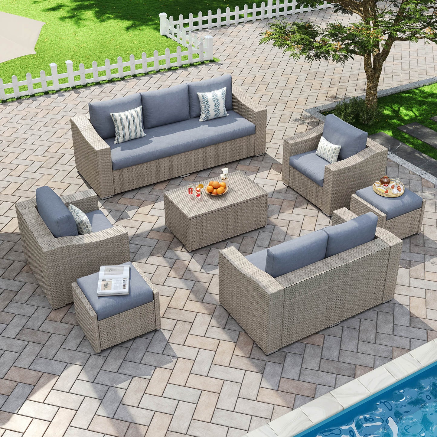 Corvara 7-Piece Patio Sectional Set