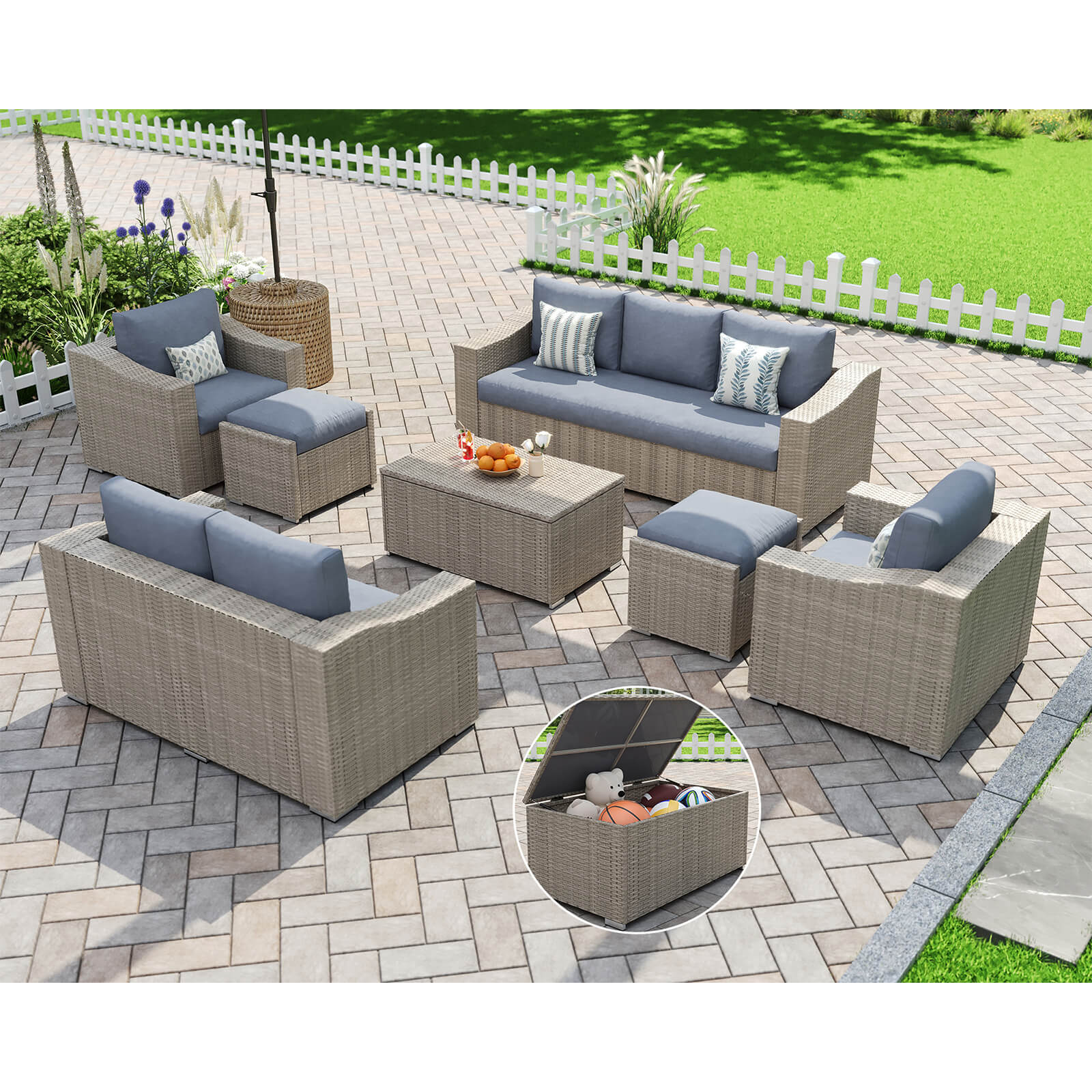 Corvara 7-Piece Patio Sectional Set