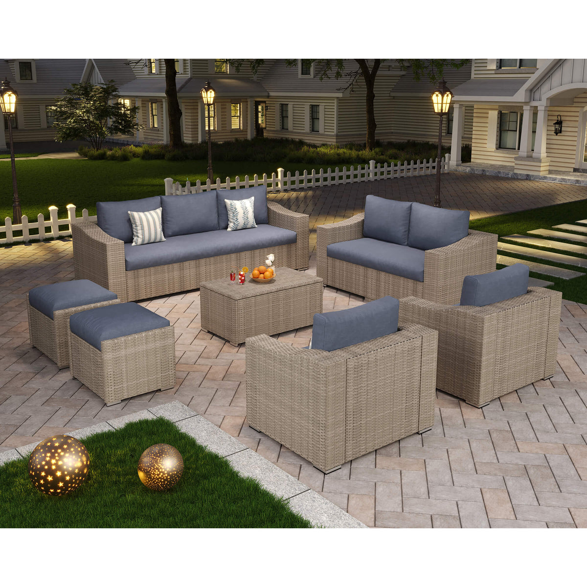 Corvara 7-Piece Patio Sectional Set