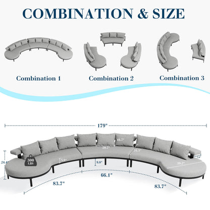 Roper Aluminum Patio Sectional Set - Amerlife
