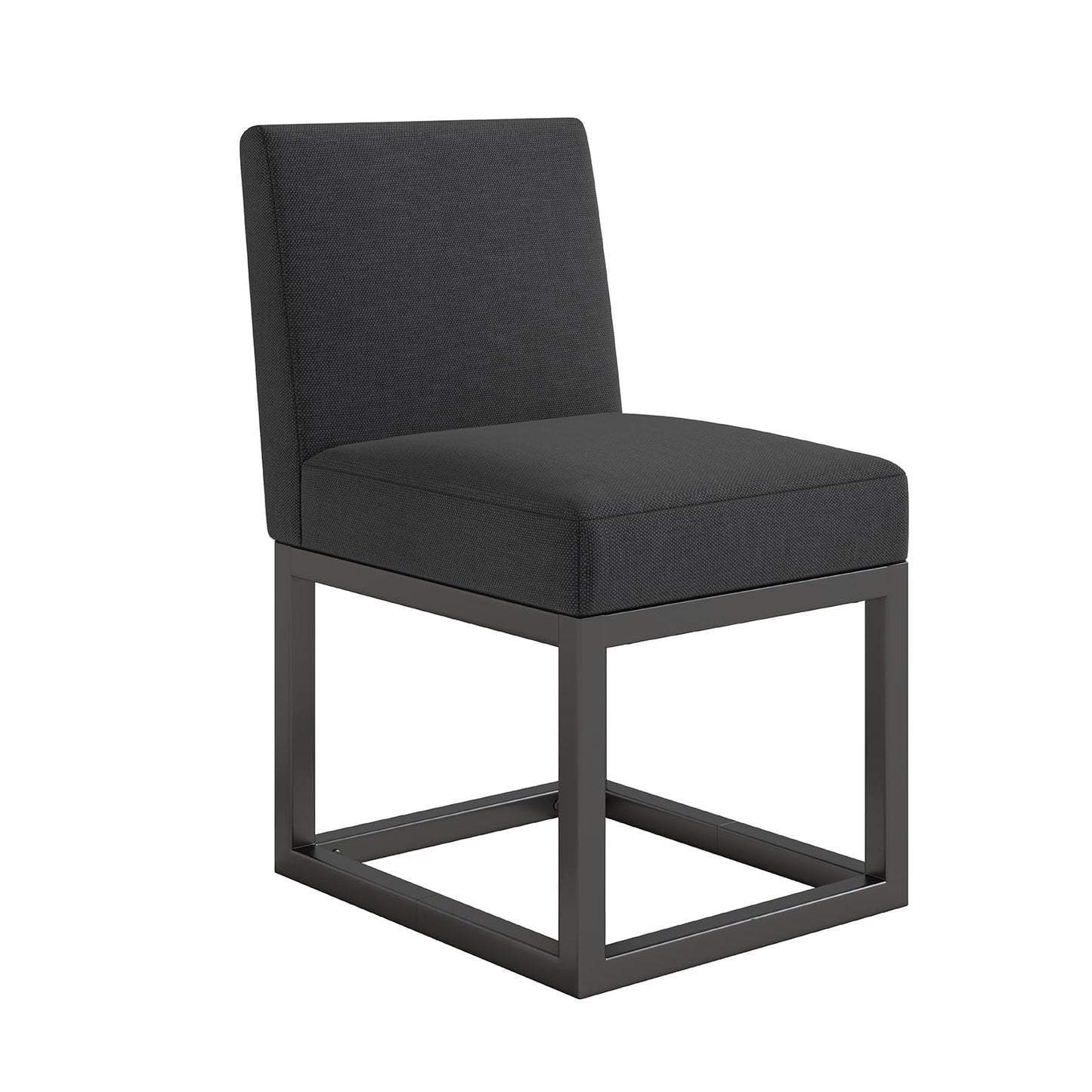 6-Piece Linen Dining Chairs Set - Black