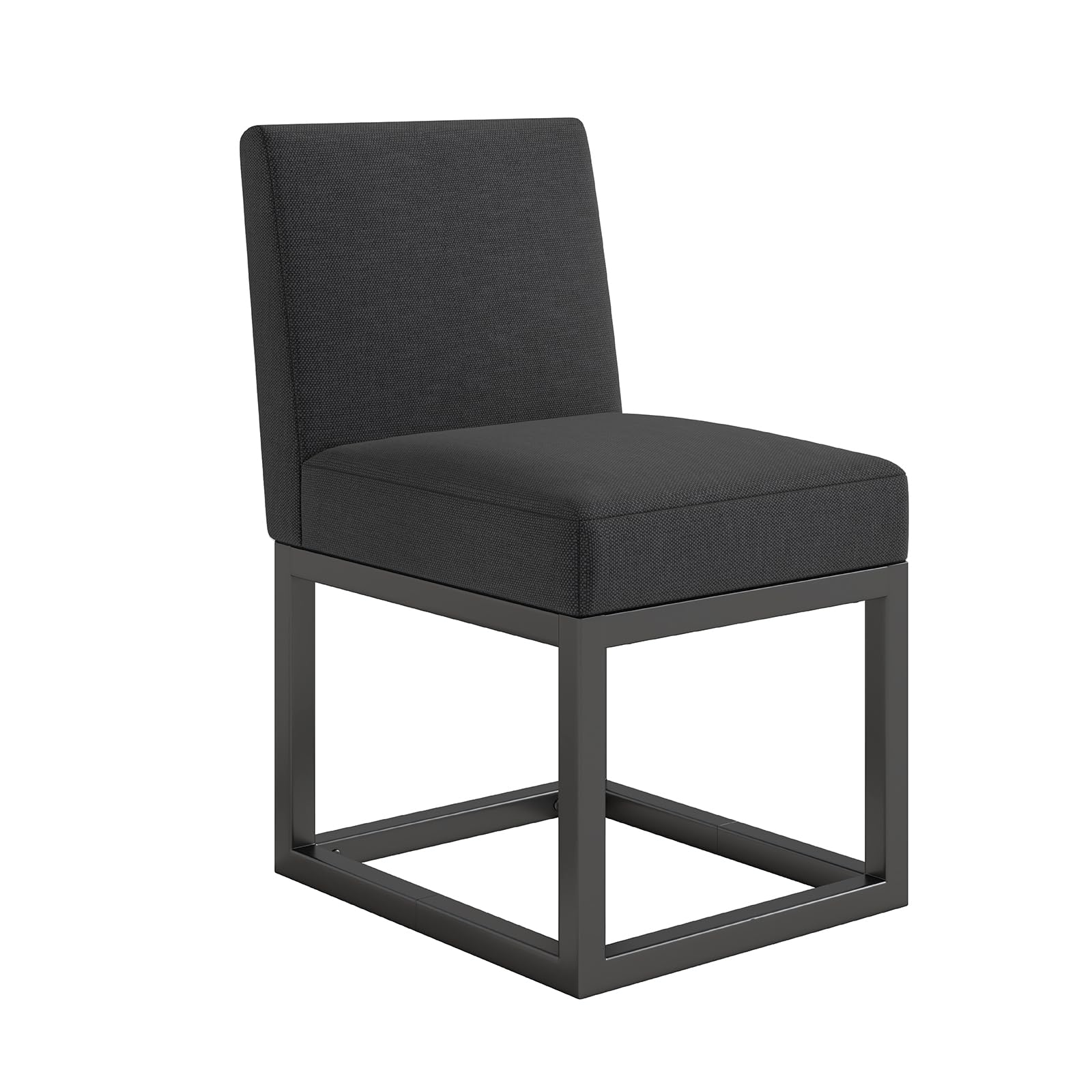 6-Piece Linen Dining Chairs Set - Black