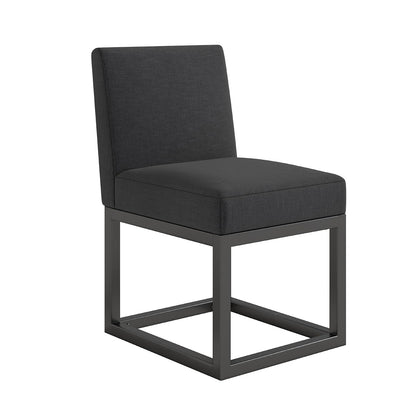 6-Piece Linen Dining Chairs Set - Black