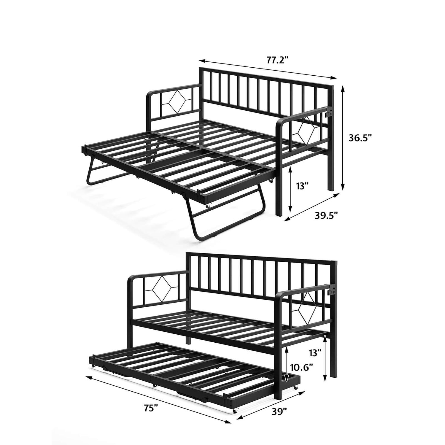 Darby Twin Daybed(Black)