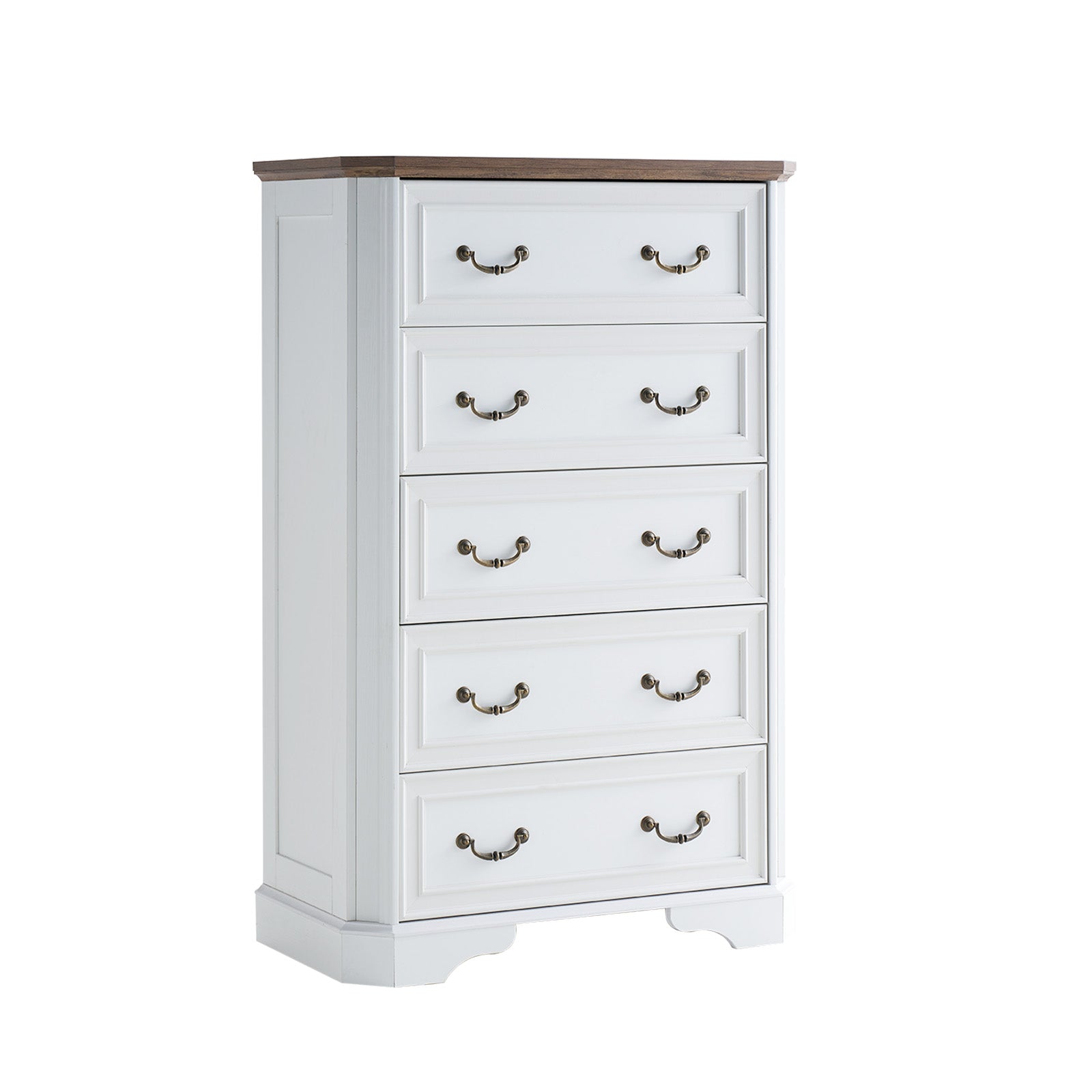 Somer 5-Drawers Dresser Bevel Shape - Antique White