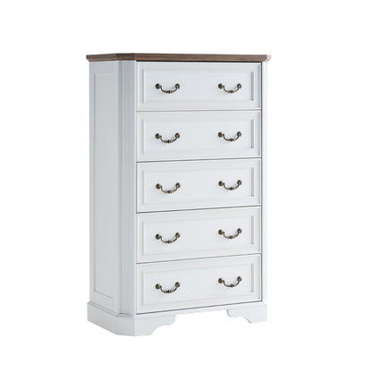 Somer 5-Drawers Dresser Bevel Shape - Antique White