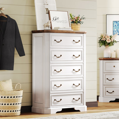 Somer 5-Drawers Dresser Bevel Shape - Antique White