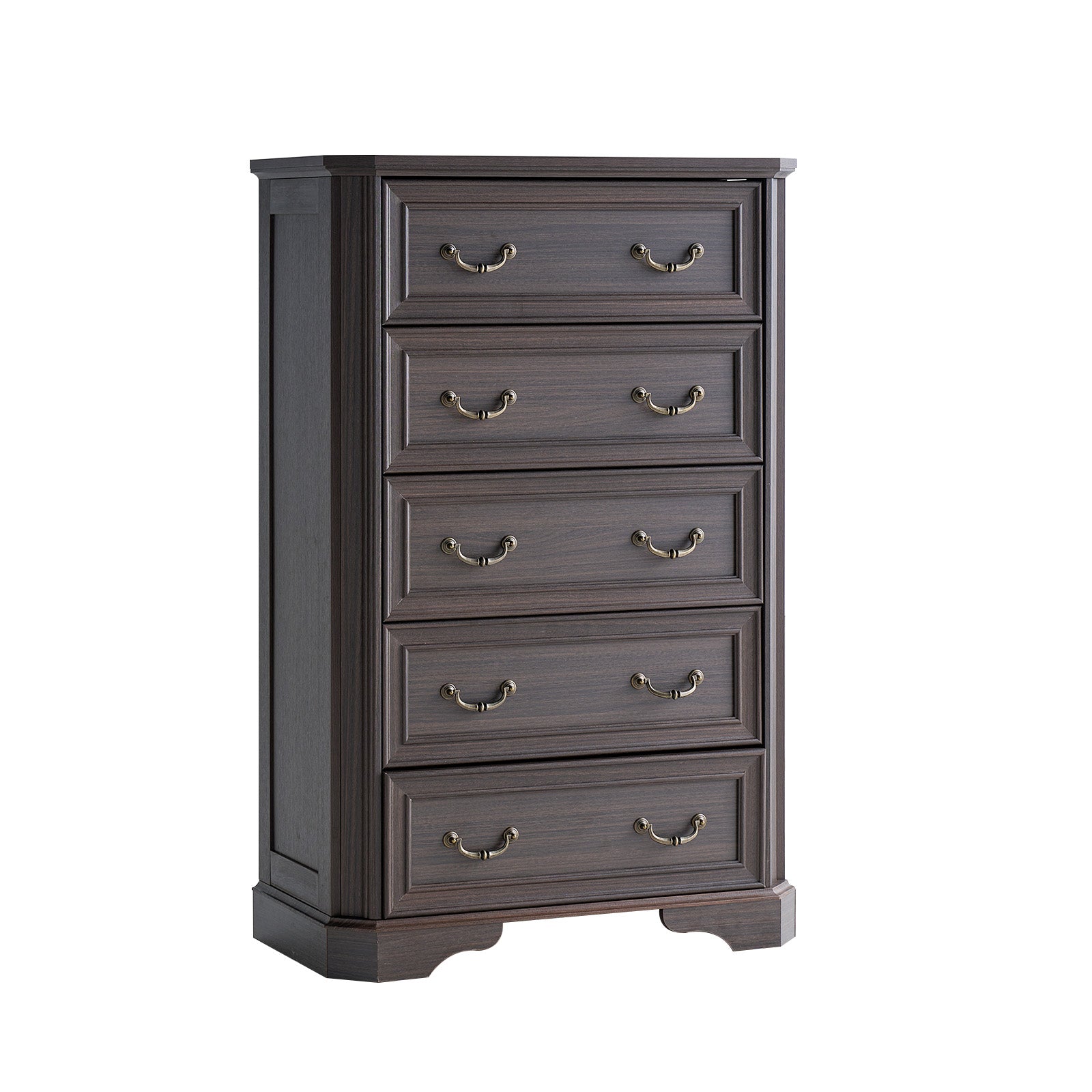 Somer 5-Drawers Dresser Bevel Shape - Golden Brown