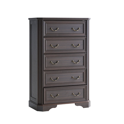 Somer 5-Drawers Dresser Bevel Shape - Golden Brown