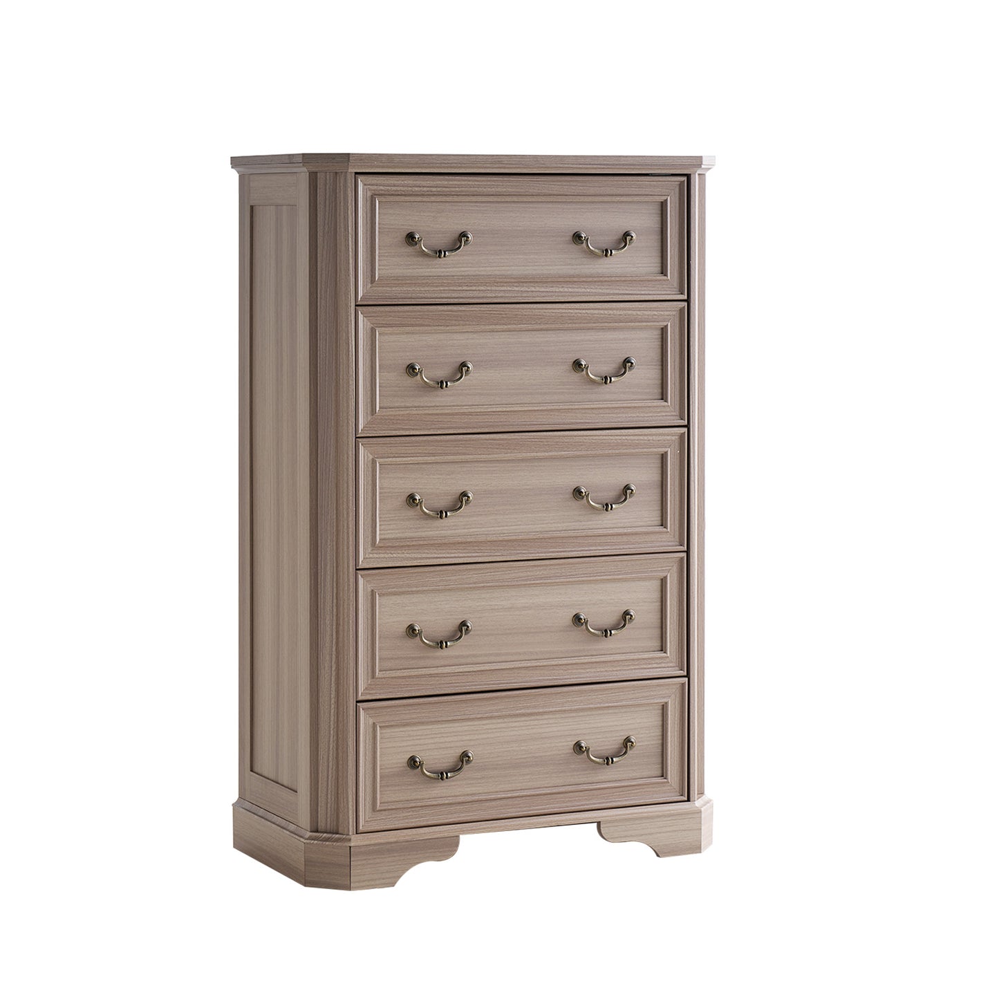 Somer 5-Drawers Dresser Bevel Shape - Grey Walnut