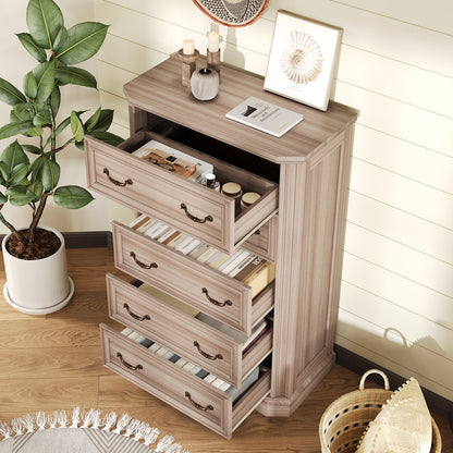 Somer 5-Drawers Dresser Bevel Shape - Grey Walnut