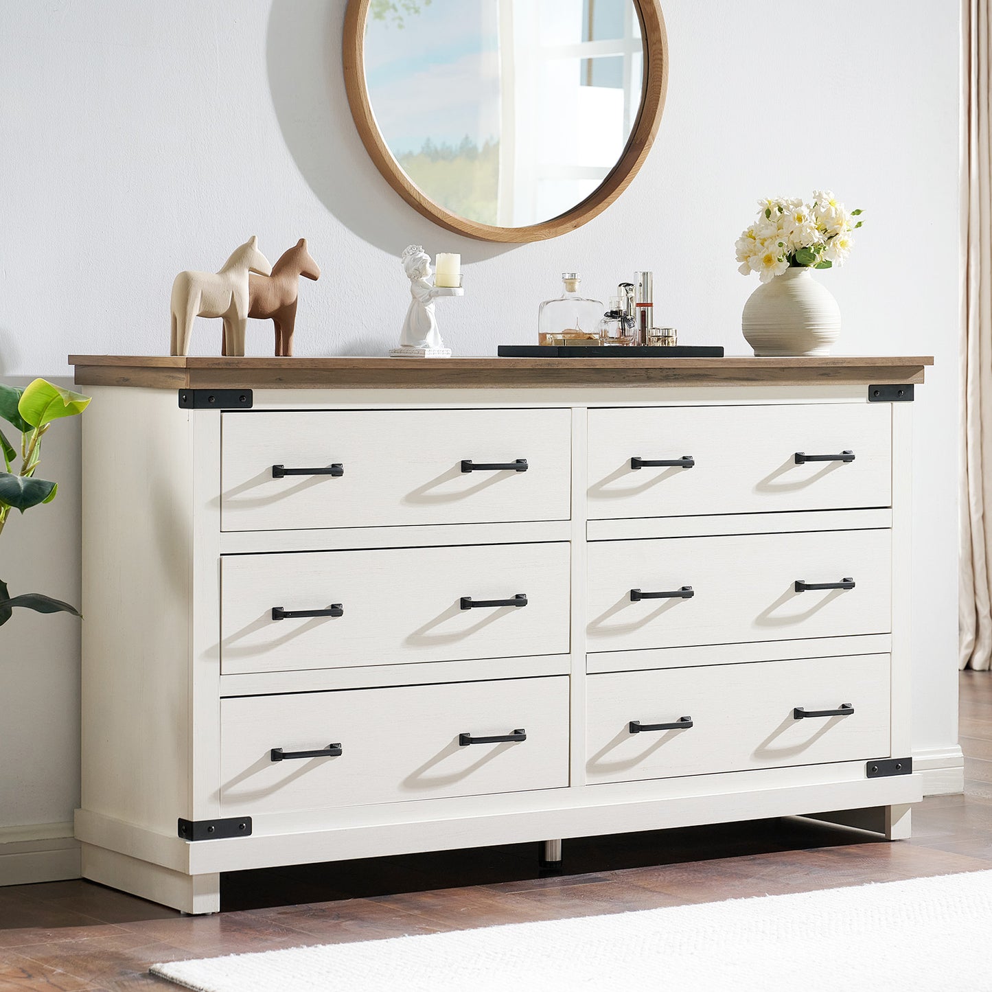 Quin 6-Drawers Dresser Antique White