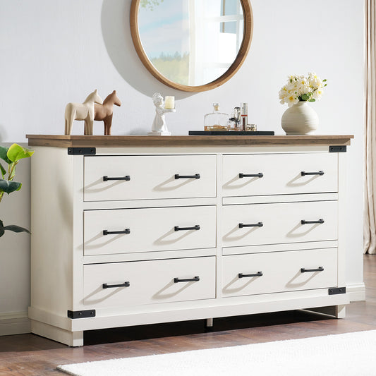 Quin 6-Drawers Dresser Antique White