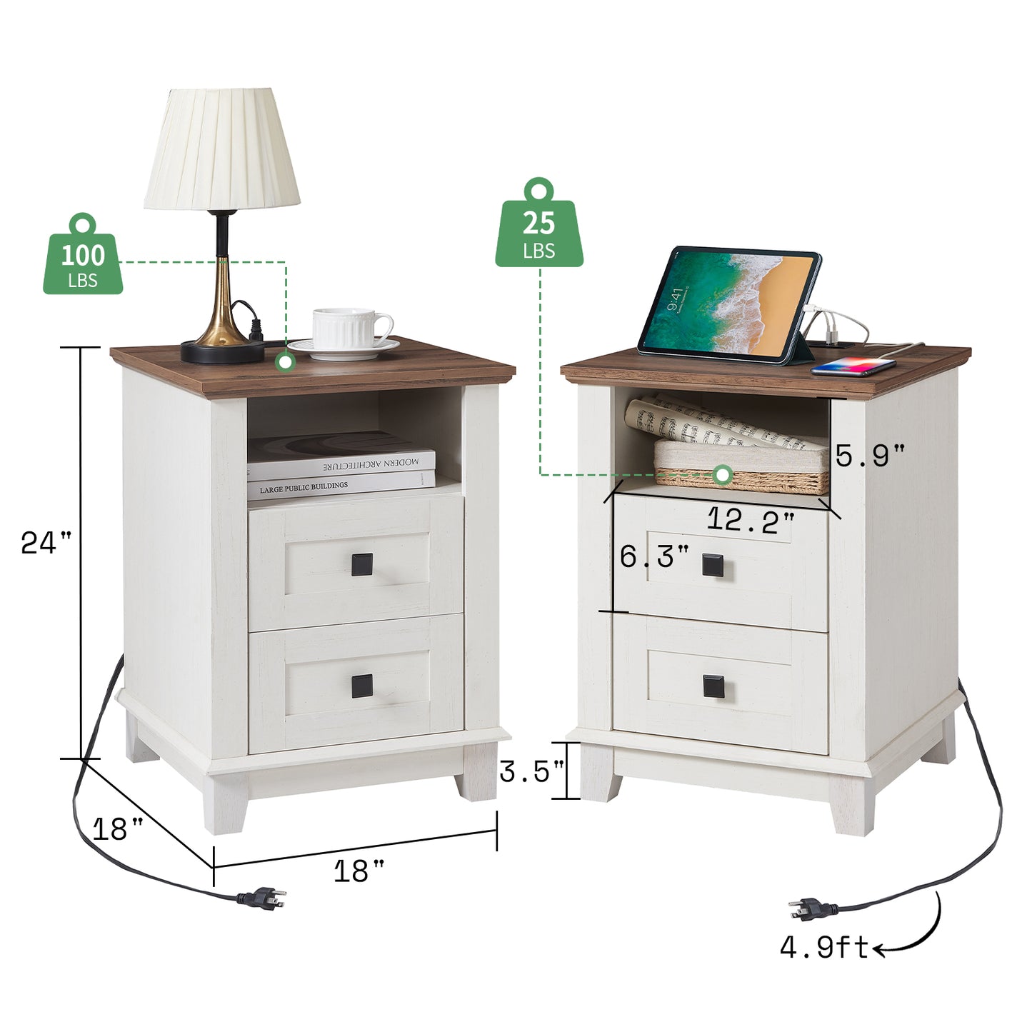 Pair / Rustic White