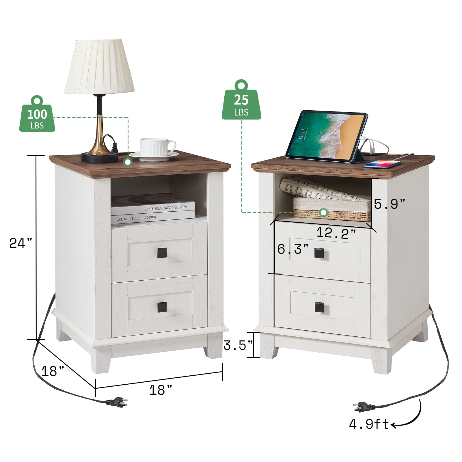 Pair / Rustic White