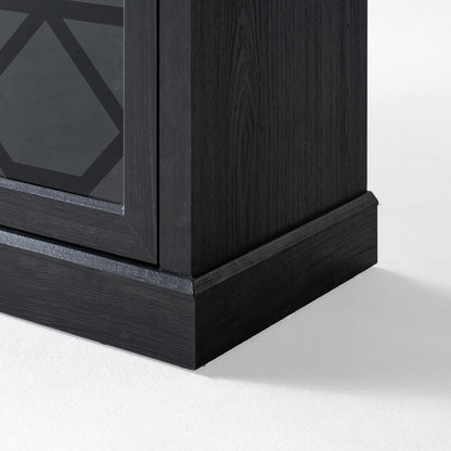 Liviana 70" Fireplace TV Stand - Espresso & Drak Grey