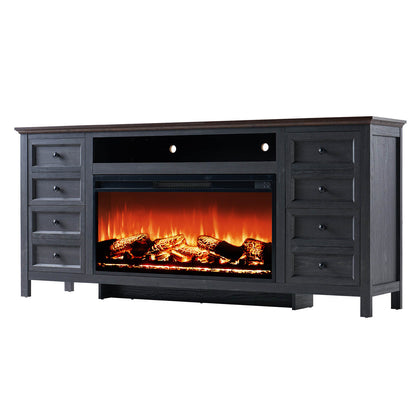 Shipston 70" Fireplace TV Stand - Espresso & Dark Gray