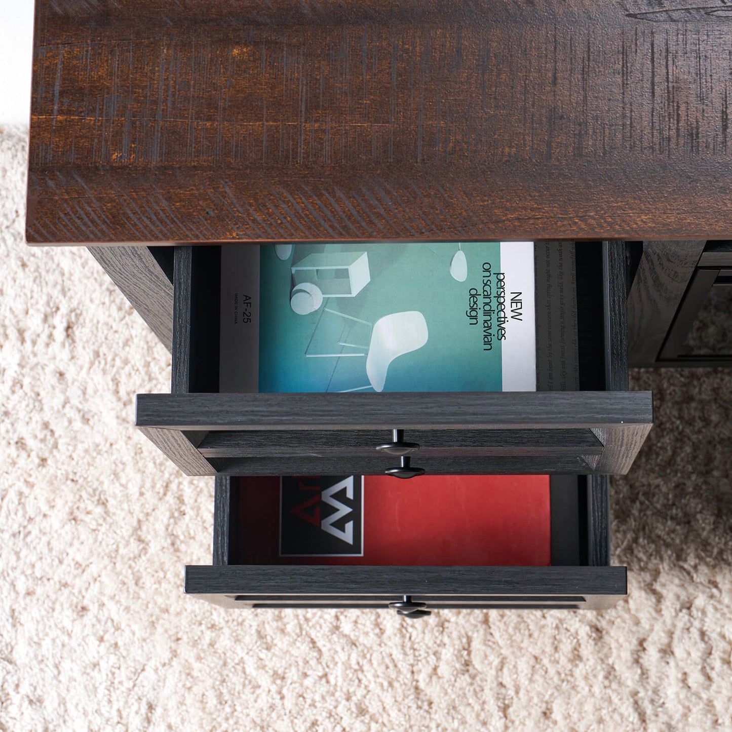 Shipston 70" Fireplace TV Stand - Espresso & Dark Gray