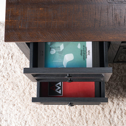Shipston 70" Fireplace TV Stand - Espresso & Dark Gray