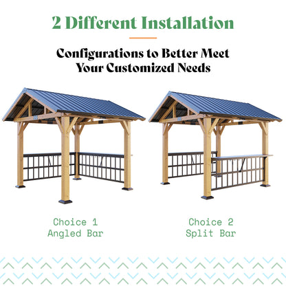 Everton Metal Steel Roof Wood Gazebo - Amerlife