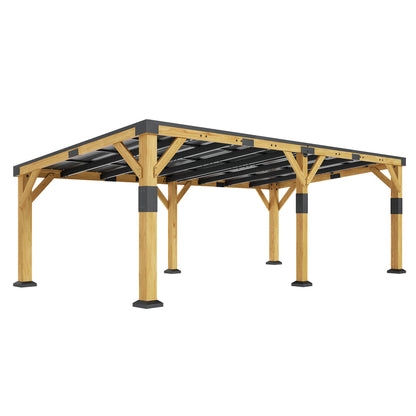 Cedar Wood Gazebo with Sloped Roof Amerlife 12x24x8.2 FT 