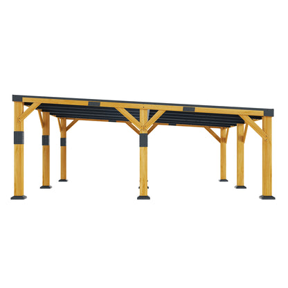 Cedar Wood Gazebo with Sloped Roof Amerlife 20x20x9.2 FT 