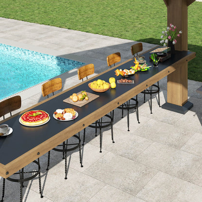 Bayshore Sloped Roof Gazebo with Bar Shelf - 10x14ft
