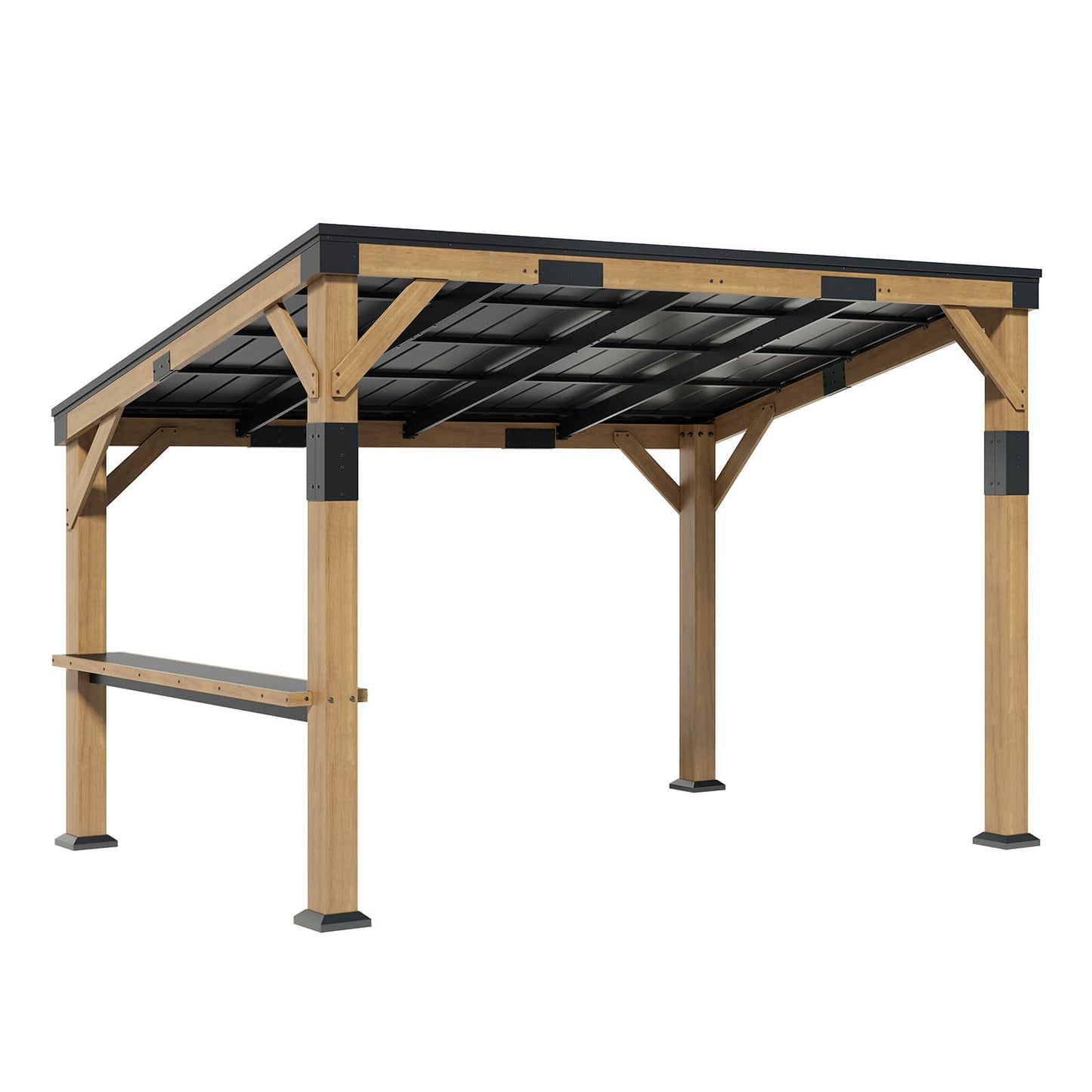 Bayshore Sloped Roof Gazebo with Bar Shelf - 10x14ft