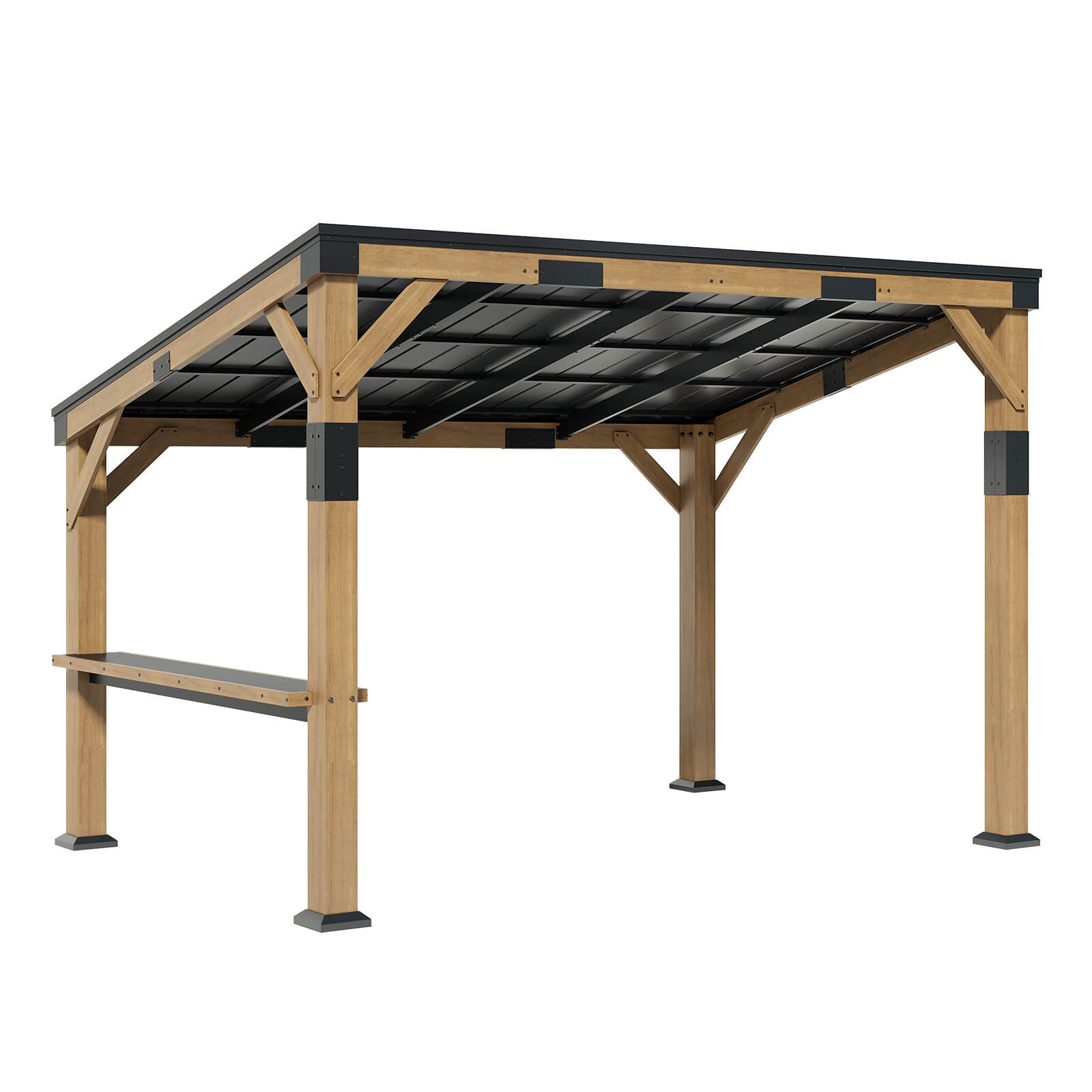 Bayshore Sloped Roof Gazebo with Bar Shelf - 10x14ft