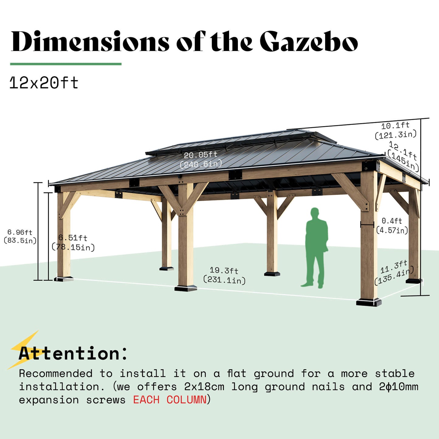Noah Outdoor Gazebo 12 x 20 ft