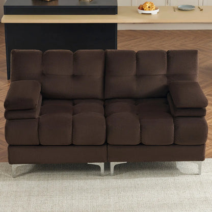 67''-4 Seats with Chaise / Brown